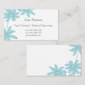 Light Blue Daisies Graduate Telefonnummerkarte (Vorne/Hinten)