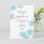 Light Blue Daisies Hochzeitessen Probe Dinner Einladung (Stehend Vorderseite)