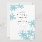 Light Blue Daisies on White Wedding Einladung (Vorderseite)