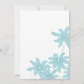 Light Blue Daisies on White Wedding Einladung (Rückseite)