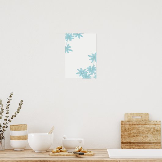 Light Blue Daisies Poster (Küche)