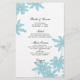Light Blue Daisies Wedding Menu