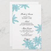 Light Blue Daisies Wedding Menu (Vorne/Hinten)