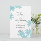 Light Blue Daisies Wedding Menu (Stehend Vorderseite)