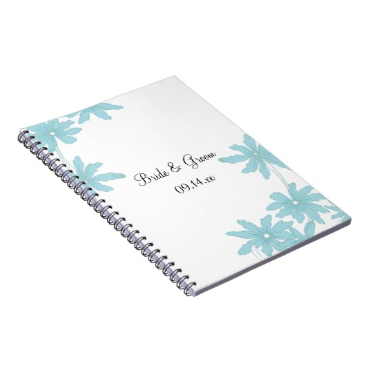 Light Blue Daisies Wedding Notizblock (Rechte Seite)