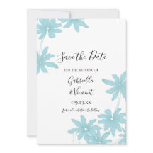 Light Blue Daisies Wedding Save the Date