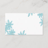 Light Blue Daisies Wedding Website Card Begleitkarte (Rückseite)