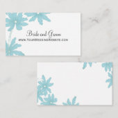 Light Blue Daisies Wedding Website Card Begleitkarte (Vorne/Hinten)