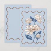 Light Blue Daisy Note Card mit Wavy Border Mitteilungskarte (Vorne/Hinten)