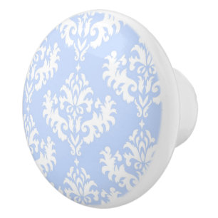 Light Blue Damask Keramikknauf