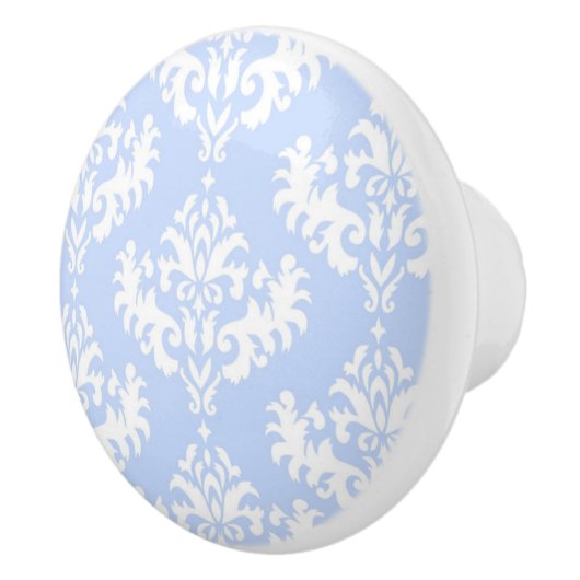 Light Blue Damask Keramikknauf (Rechts)