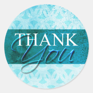 Light Blue Danke Envelope Label Siegel Stickers