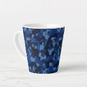 light blue, dark blue, dusty blue camo abstract milchtasse (Linke Ecke)