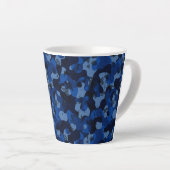 light blue, dark blue, dusty blue camo abstract milchtasse (Rechte Ecke)