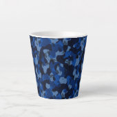 light blue, dark blue, dusty blue camo abstract milchtasse (Vorderseite)