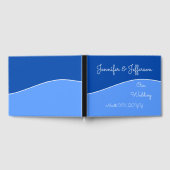 Light Blue, Dark Blue, White Curvy Line + Names Gästebuch (Voll)