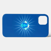 Light Blue Diamond mit leuchtenden Strahlen Mobile Case-Mate iPhone Hülle (Rückseite (Horizontal))