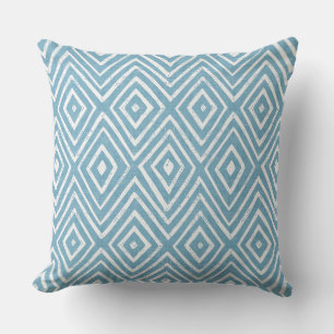 Light Blue Diamond Zickzack Geometric Throw Pillow Kissen