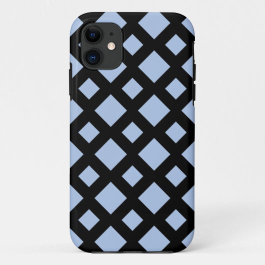 Light Blue Diamonds auf Black Case-Mate iPhone Hülle (Rückseite)