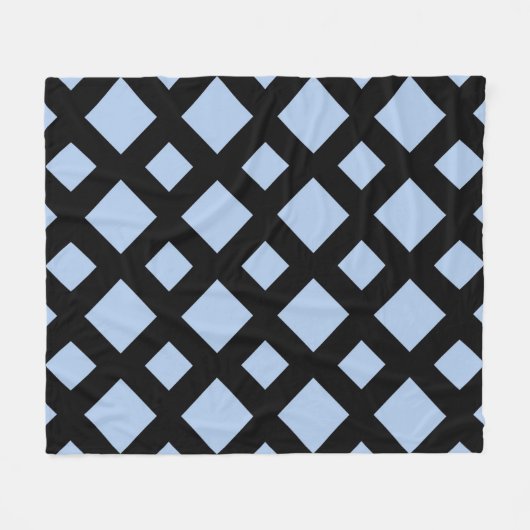 Light Blue Diamonds auf Black Fleecedecke (Vorderseite (Horizontal))