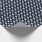 Light Blue Diamonds auf Black Geschenkpapier (Ecke)