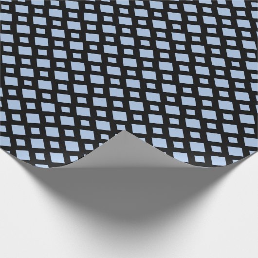 Light Blue Diamonds auf Black Geschenkpapier (Ecke)