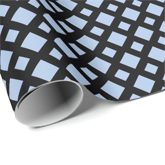 Light Blue Diamonds auf Black Geschenkpapier (Rolleneckpunkt)