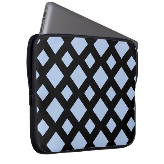 Light Blue Diamonds auf Black Laptopschutzhülle (Vorne Rechts)