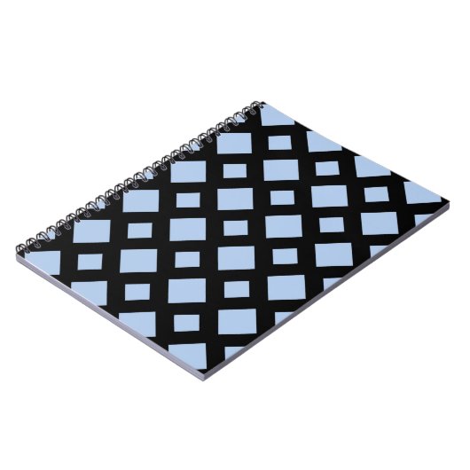 Light Blue Diamonds auf Black Notizblock (Linke Seite)