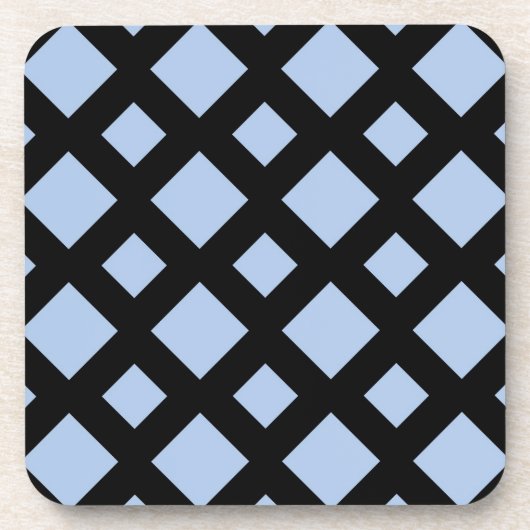 Light Blue Diamonds auf Black Untersetzer (Vorderseite)