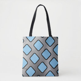 Light Blue Diamonds auf Silver Background Tasche