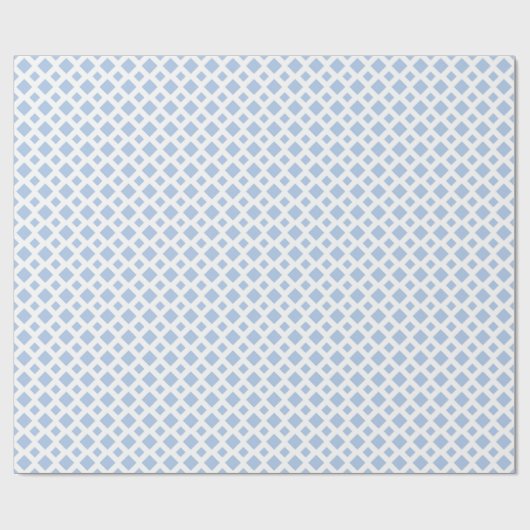 Light Blue Diamonds auf White Geschenkpapier (Flach)