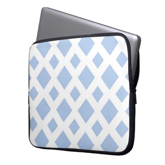 Light Blue Diamonds auf White Laptopschutzhülle (Vorderseite Links)