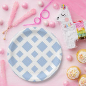 Light Blue Diamonds auf White Pappteller (Party)