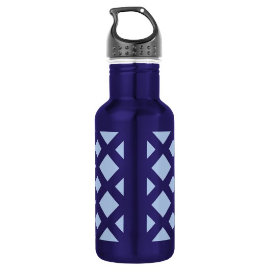 Light Blue Diamonds on Dark Blue Edelstahlflasche (Rückseite)