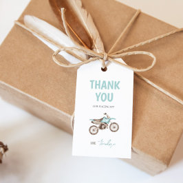 Light Blue Dirt Bike Geburtstagsgeschenk-Tag Geschenkanhänger