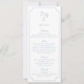 Light Blue Double Frame Wedding Menu Einladung (Vorderseite)