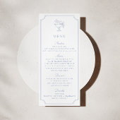 Light Blue Double Frame Wedding Menu Einladung