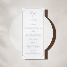 Light Blue Double Frame Wedding Menu Einladung