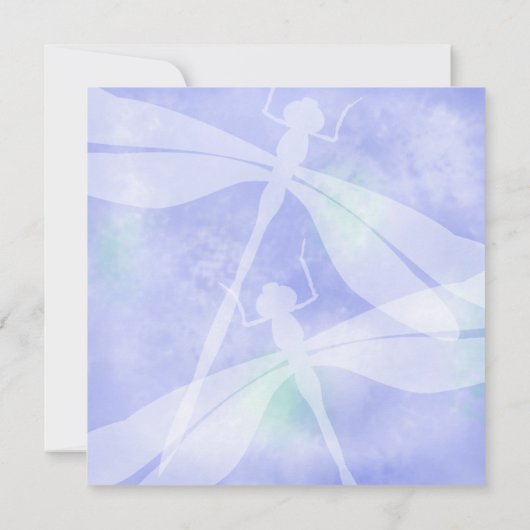 Light Blue Dragonfly Bat Mitzvah Einladung (Rückseite)