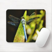 Light Blue Dragonfly Mousepad (Mit Mouse)