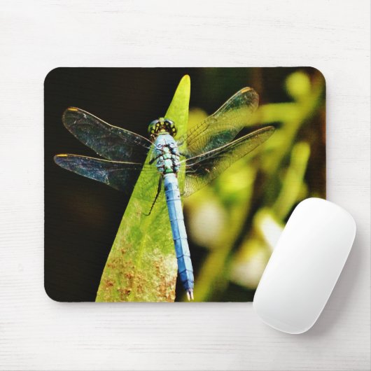 Light Blue Dragonfly Mousepad (Mit Mouse)