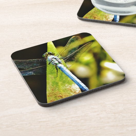 Light Blue Dragonfly Untersetzer (Linke Seite)