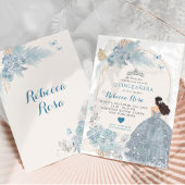 Light Blue Dress Boho Princess Quinceañera Einladung