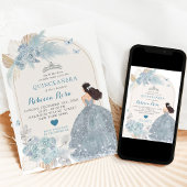 Light Blue Dress Boho Princess Quinceañera Einladung