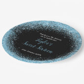 Light Blue Dress Imitate Glitzer Sweet 16 Birthday Pappteller (Schrägansicht)