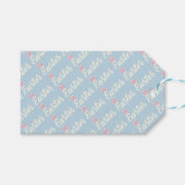 Light Blue “Easter” Script  Geschenkanhänger (Vorderseite (Horizontal))