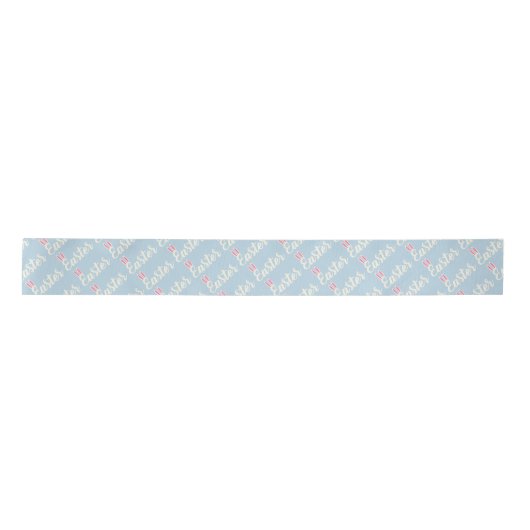 Light Blue “Easter” Script  Satinband (Vorderseite)