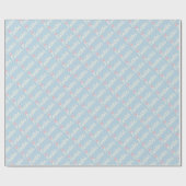 Light Blue “Easter” Script Wrapping Paper Geschenkpapier (Flach)
