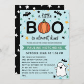 Light Blue ein kleines Boo Halloween Baby Dusche Einladung (Vorne/Hinten)